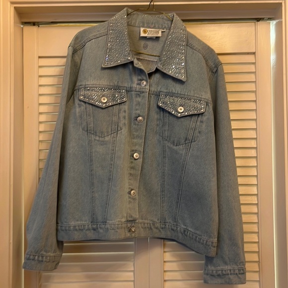 Vintage bejeweled Jean Jacket - Picture 1 of 6